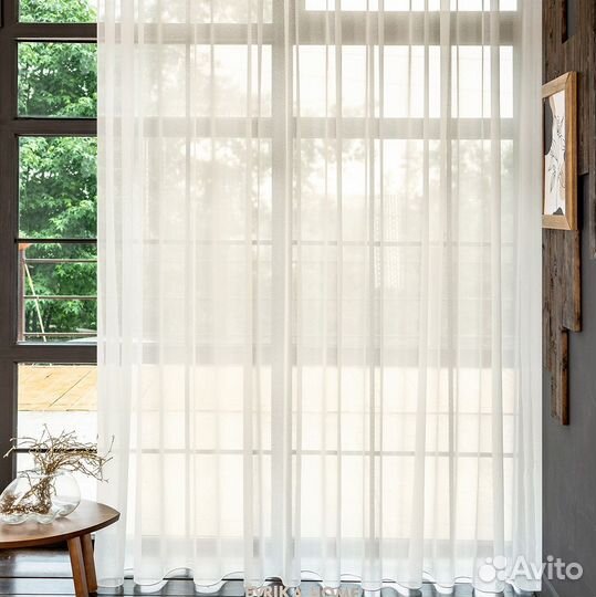 Тюль Дебора айвори готовый на окна пошив