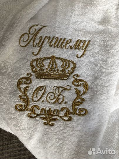 Халат махровый с вышивкой