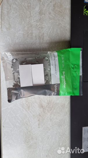 Выключатель NU521118 unica NEW 2-клавишный