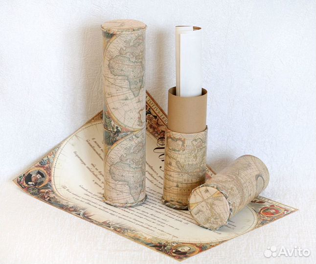 Тубус из натуральной кожи для упаковки подарка