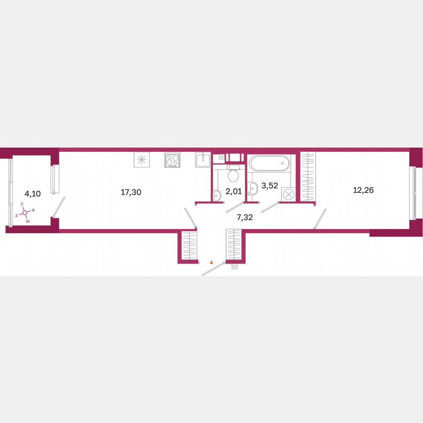 1-к. квартира, 44,5 м², 6/10 эт.