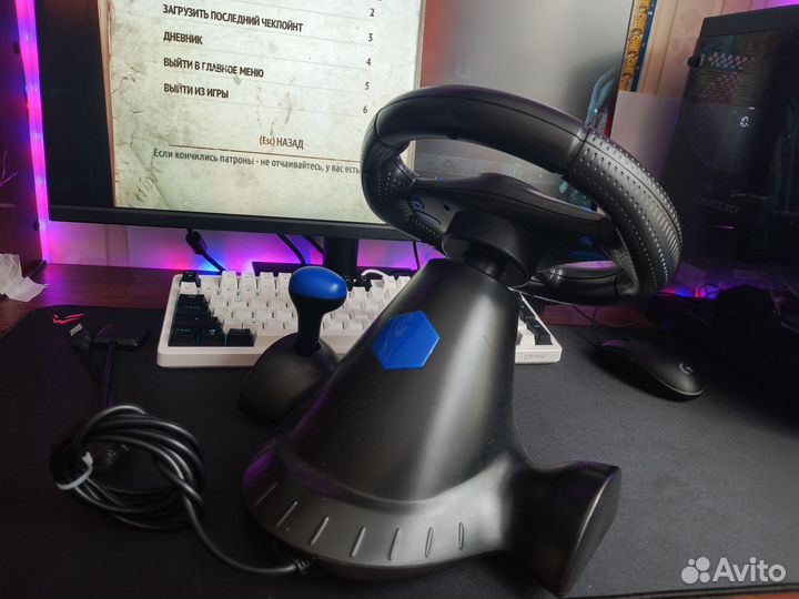 Игровой руль с педалями и коробкой автомат