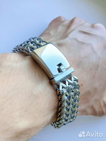 Браслет серебро мужской Елочка браслет стальной