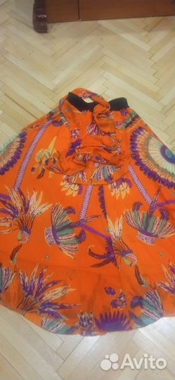 Юбка шелковая длинная 46