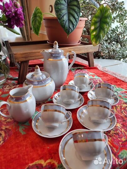 Кофейный сервиз дулево золото СССР