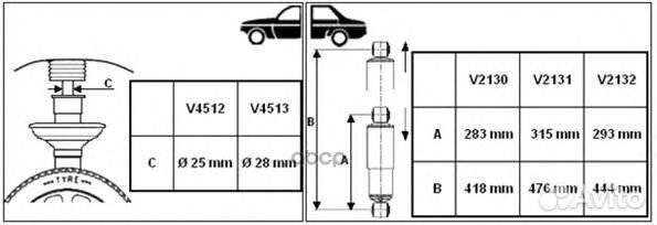 Амортизатор газомасляный задний Van-Magnum V213