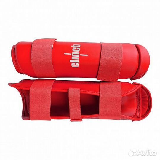 Защита голени clinch shin guard kick red