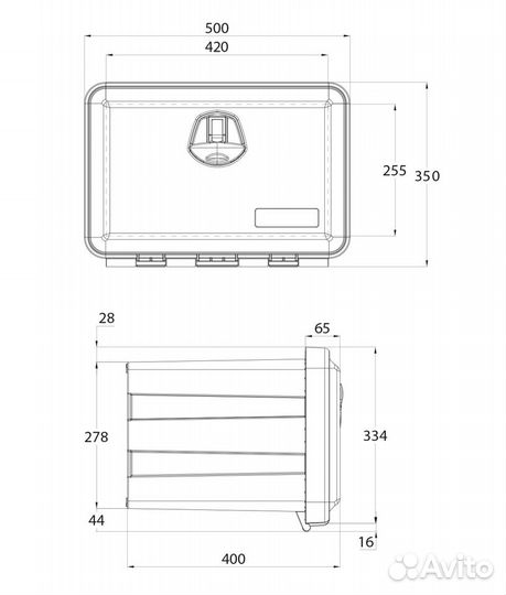 Инструментальный ящик Daken 500х350х400