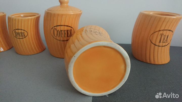 Ёмкости керамические для хранения продуктов. 5 шт