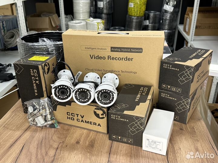 Видеонаблюдение на 5 камер fullhd