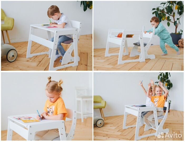 Растущий стол + стул + подушка Комплект