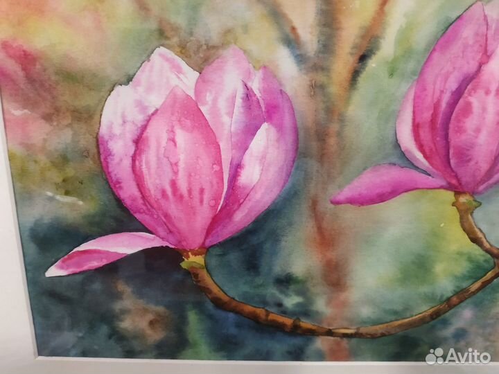 Картина акварелью цветы 