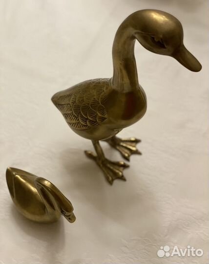 Гусь и лебедь, латунь, произведение советских маст