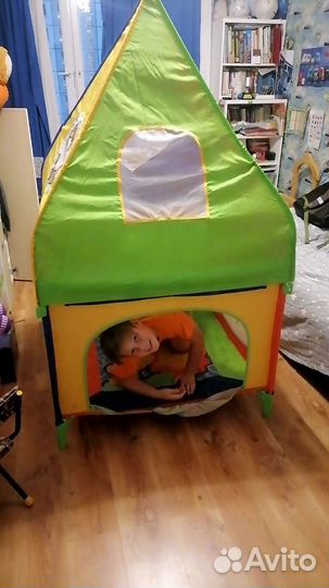 Манеж детский складной с крышей