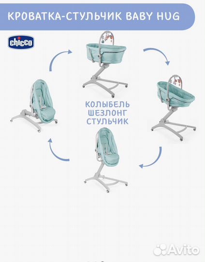 Люлька колыбель стульчик шезлонг чико 4 в 1
