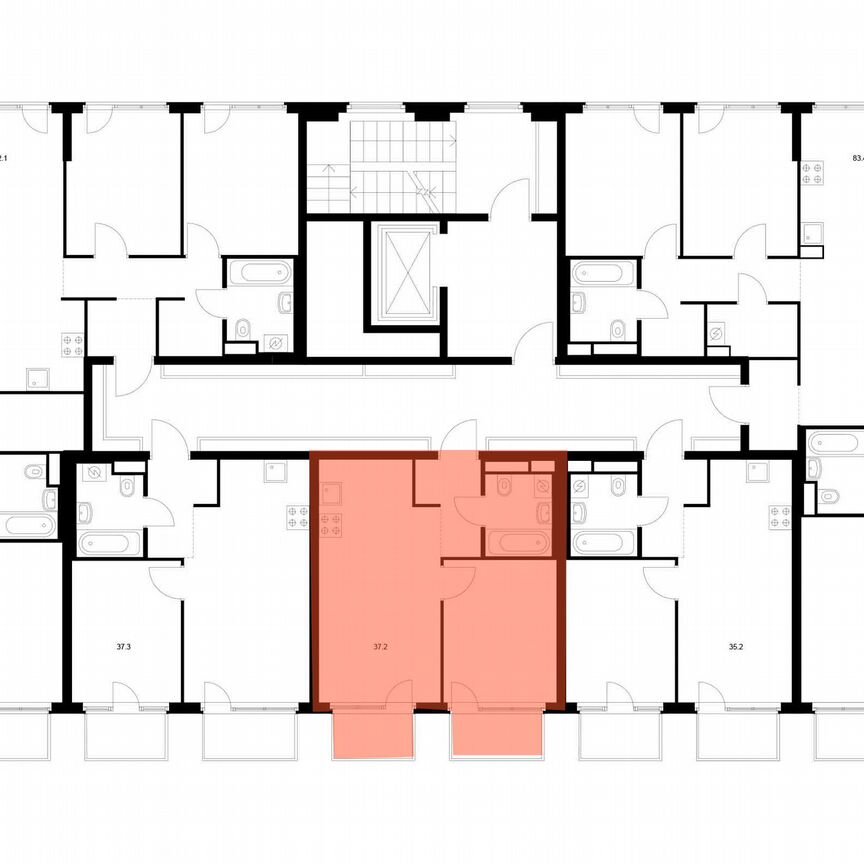 1-к. квартира, 37,2 м², 2/9 эт.