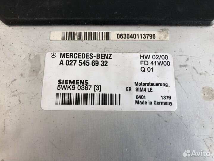 Эбу двигателя c208 CLK Mercedes Benz