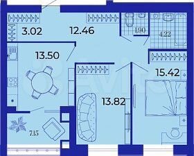 2-к. квартира, 71,5 м², 1/9 эт.