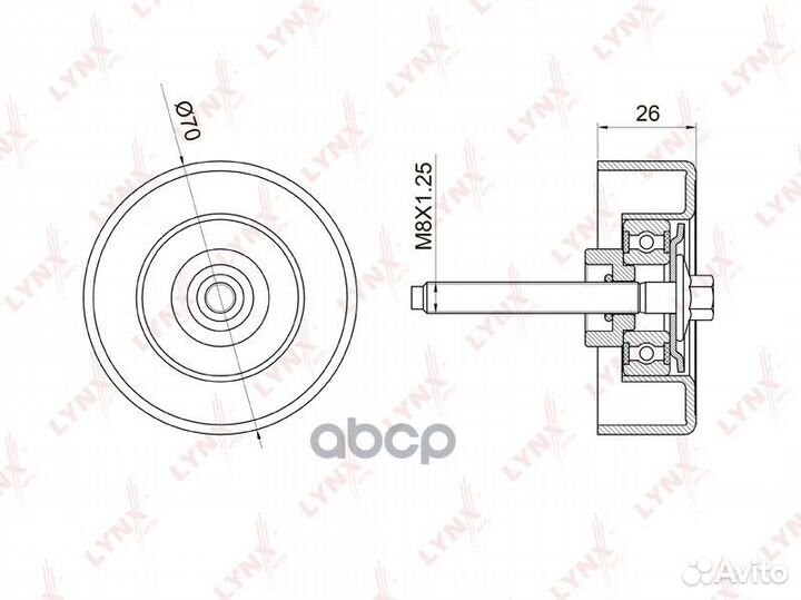 Ролик обводной приводного ремня PB7023 lynxauto