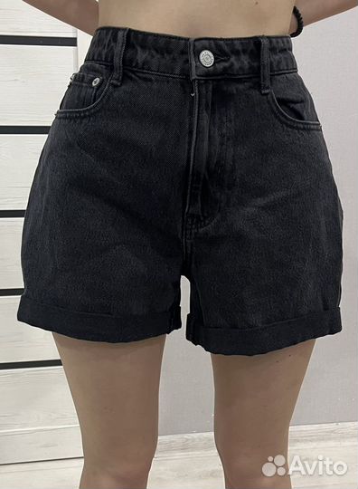 Женские джинсовые шорты черные облегающие S