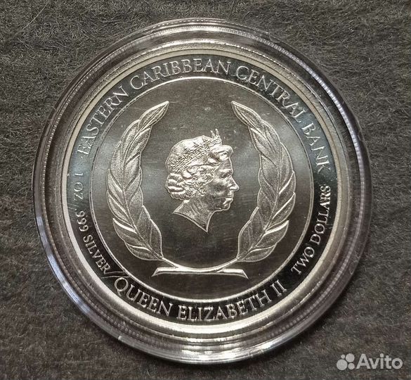 Монета Винсент и Гренадины 2021 Кит Серебро