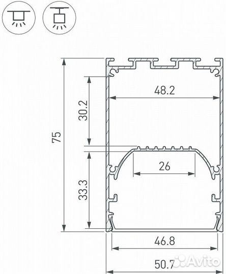 Профиль накладной Arlight SL-line 041646