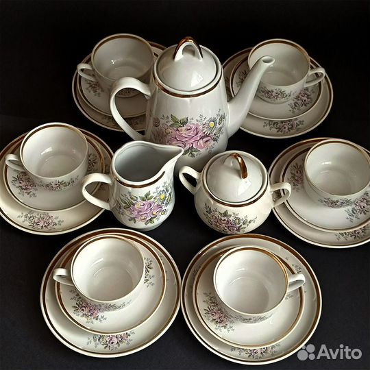 Сервиз кофейный «Нежные розы». Рига. СССР