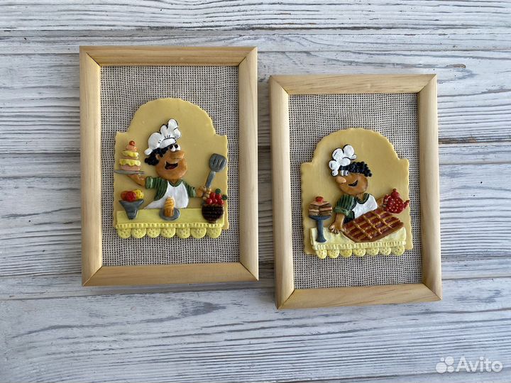 Картина из глины Повар Кондитер 10*15