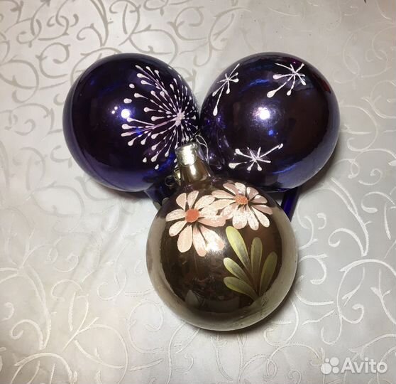 Елочные игрушки СССР шар, снеговик
