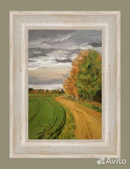 Картина маслом «Осенняя дорога»