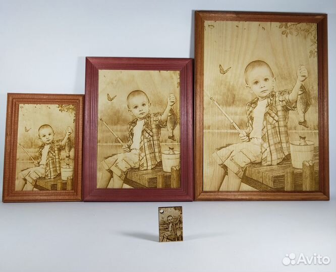 Портреты выжженные по фото на дереве