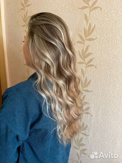 Прикорневой обьем, мелирование,выход из черного