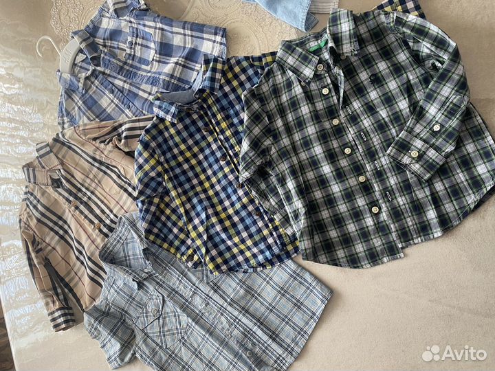 Рубашки H&M, benetton, carters, burberry