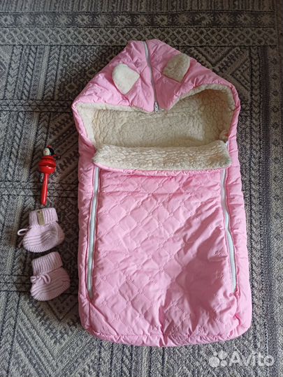Зимний конверт в коляску на овчине