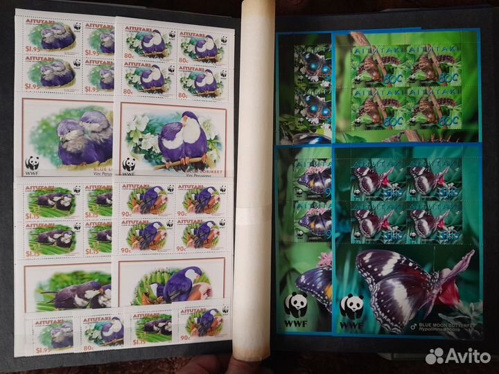 Марки чистые фауна альбом 2