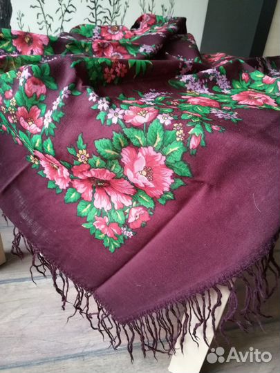 Павловопосадский платок шерсть