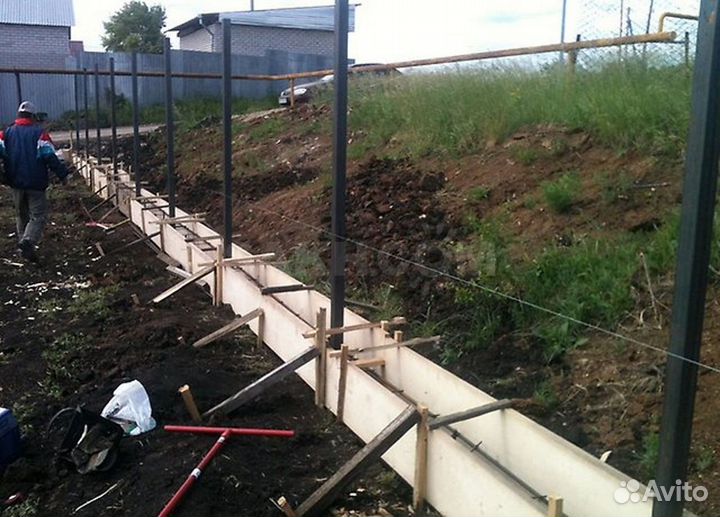 Заливка фундамента бетонные работы забор под ключ