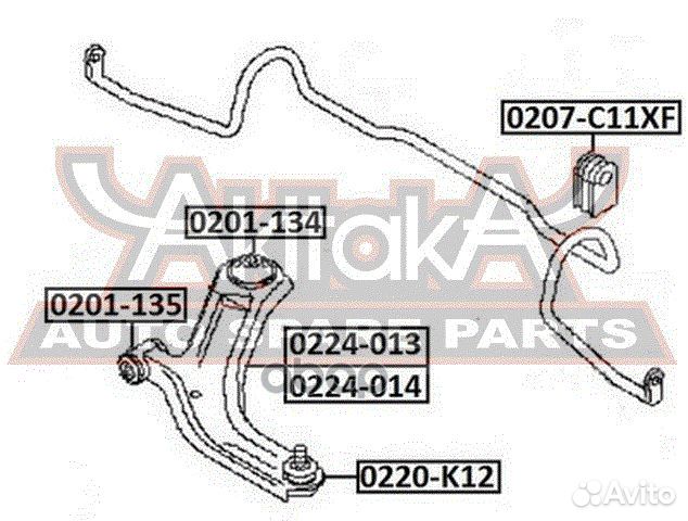 Рычаг передний правый 18мм 0224-013 asva