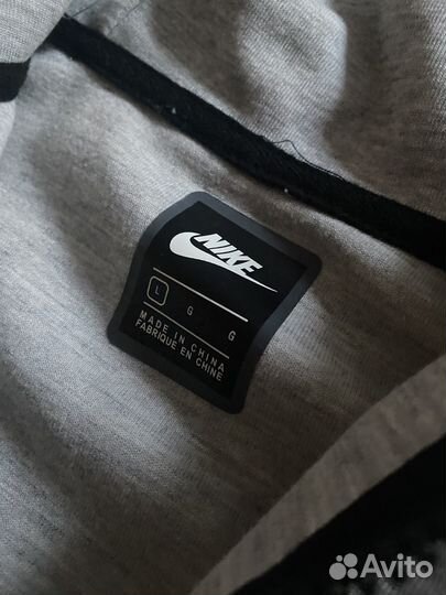 Зип худи nike tech fleece серая