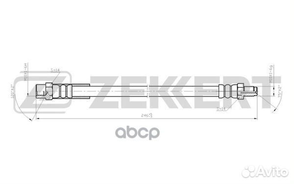 Шланг тормозной задний Audi 100 III IV 84- 80