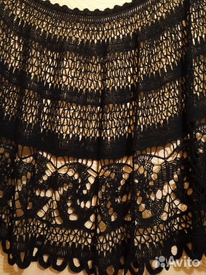 Вязанная крючком ажурная пелерина (ручная работа)