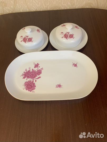 Блюдо и масленки, фарфор гдр, времен СССР