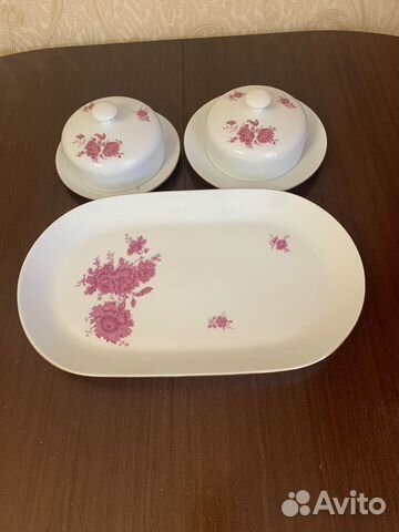 Блюдо и масленки, фарфор гдр, времен СССР