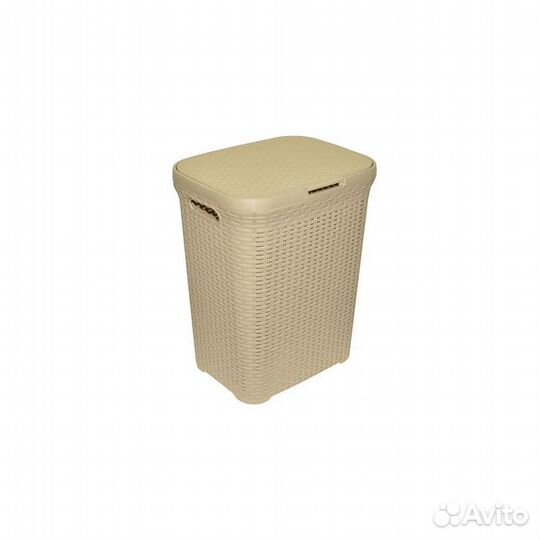Корзина для белья 60,0 л Ротанг слоновая кость