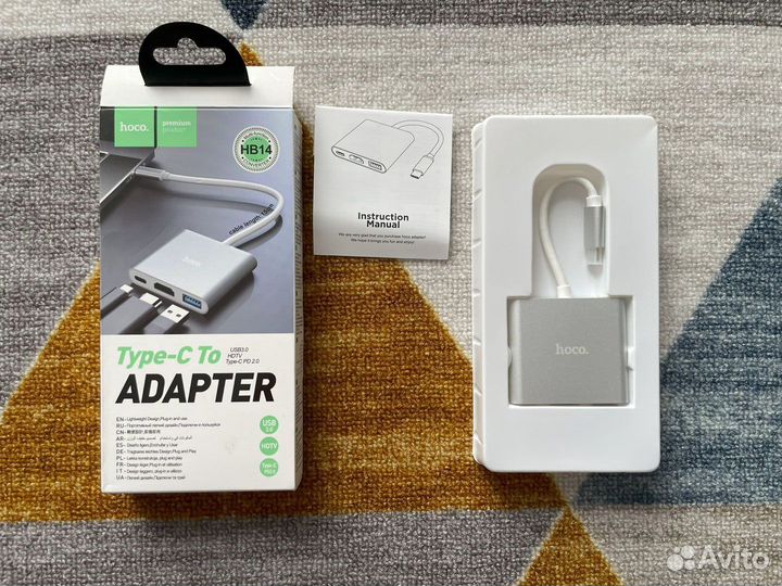 Адаптер Type-C HB14 (Type-C (PD) +USB3.0+hdtv)