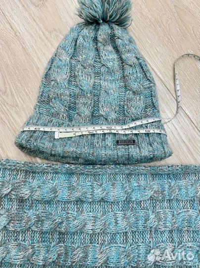 Шапка и шарф женская вязаная