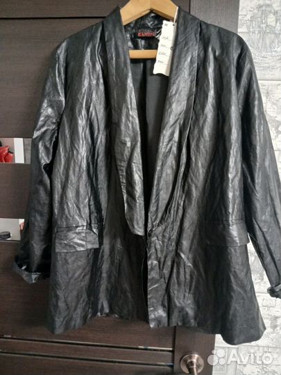 Кожаный пиджак женский 50 52 размер