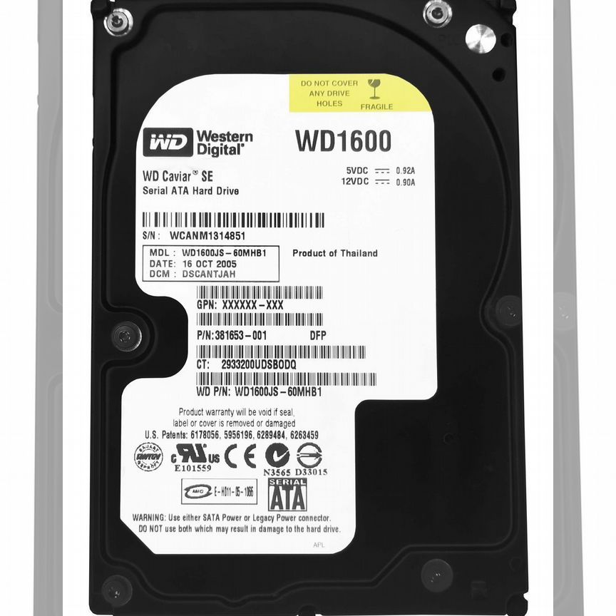 [WD1600JS] Жесткий Диск Hp -60mhb1 160gb Sata2 3.5 Wd1600js