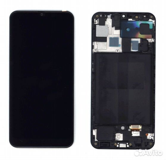 Дисплей Samsung Galaxy A30 A305F черный+рамка TFT