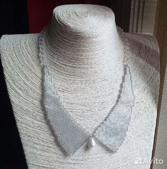 Колье воротничок новый из бисера ручной работы